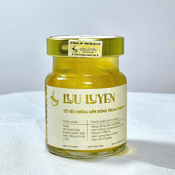 Hũ Yến Chưng Nấm Đông Trùng Tiệt Trùng Premium (Hũ/75ml)