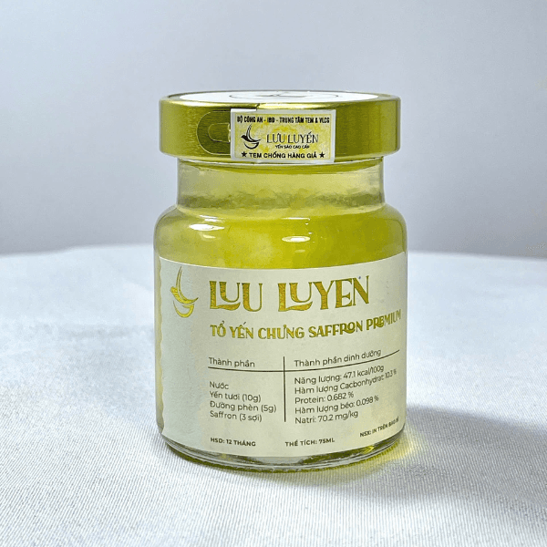 Hũ Yến Chưng Saffron Tiệt Trùng Premium (Hũ/75ml)