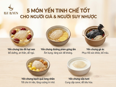 5 món yến tinh chế tốt cho người già và người suy nhược