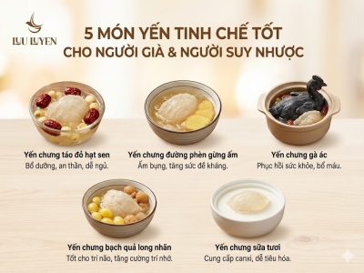 5 món yến tinh chế tốt cho người già và người suy nhược